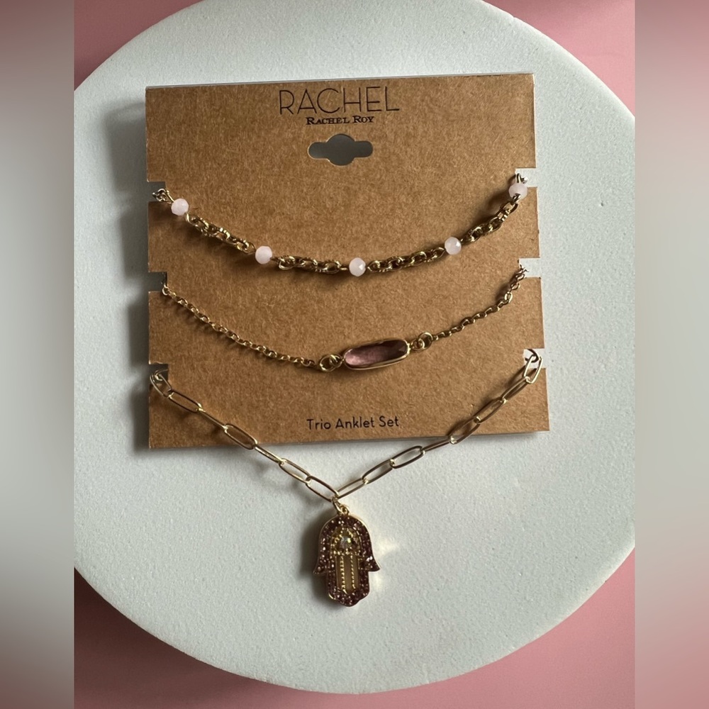 NWT RACHEL RACHEL ROY Trio Anklet Set - Picture 1 of 6